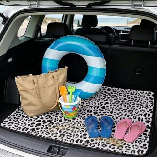 Black Leopard Cargo Liner for SUV Sedan 29"x39" - Image 2