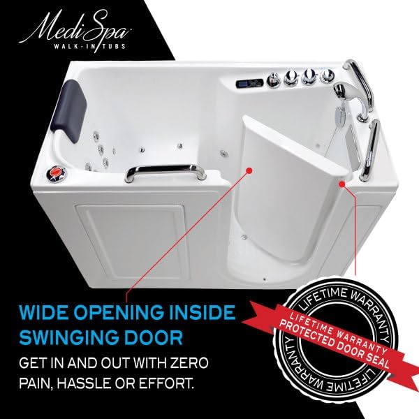 ANZZI Walk In Tub, 27 X 53 In, Left Drain, 12 Whirlpool & 18 Air Jets | - Image 6