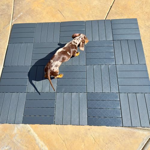 9 Pack Plastic Interlocking Deck Tiles, Patio Deck Tiles Waterproof Outdoor - Image 4