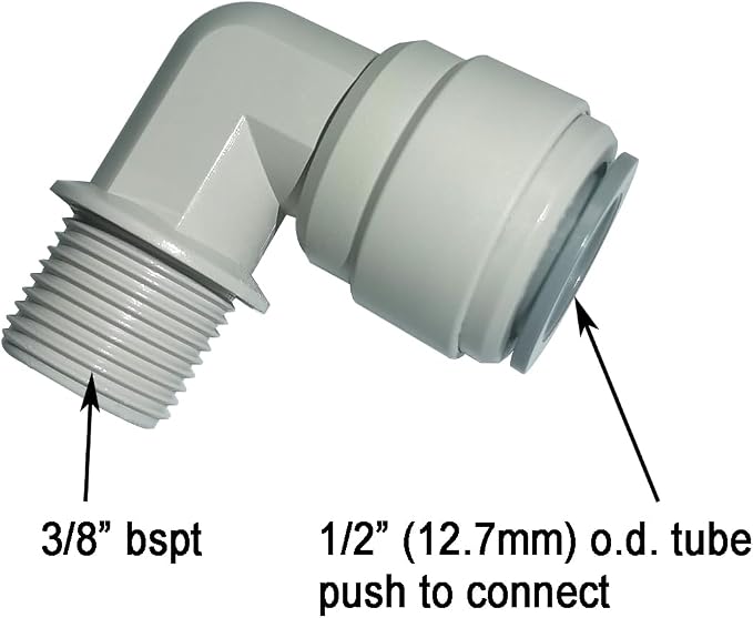 Acetal Copolymer 1/2" Tube OD Tube Fittings, Elbow 3/8" Male Adapter, Push to - Image 2