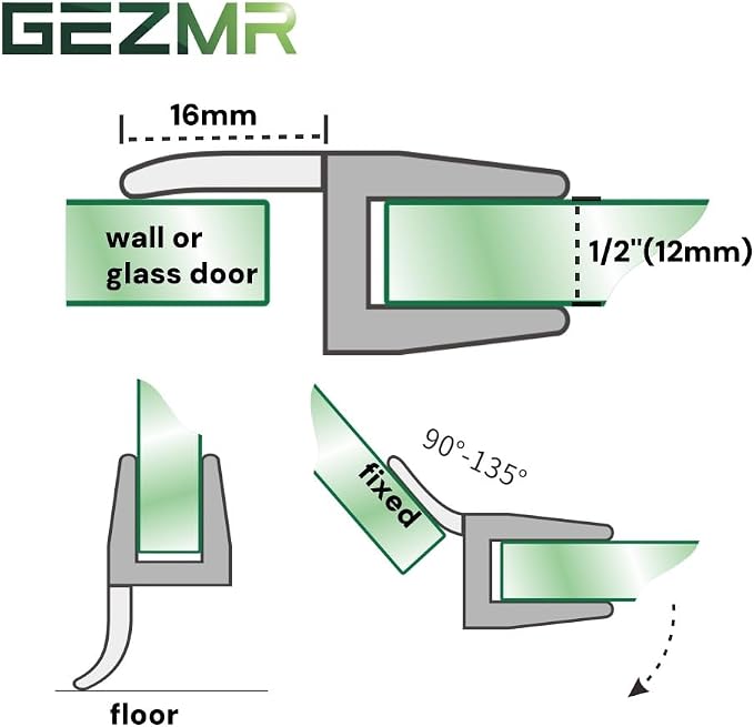 4-Pack Frameless Shower Door Side Seal Strip Shower Door Bottom Sweep Seal - Image 4
