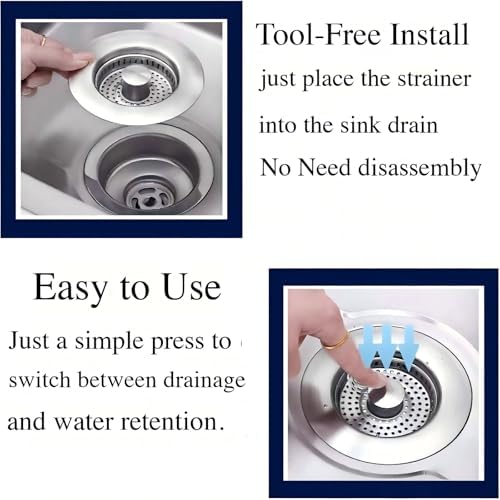 Kitchen Sink Drain Strainer Stopper, Fits 3-1/2 Inch, 2 Pack - Image 5