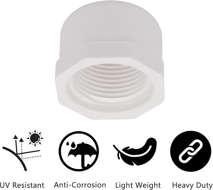 20PACK 3/4 Inch Female PVC Pipe End Cap 3/4 Inch Female Threaded Plug Adapter - Image 4