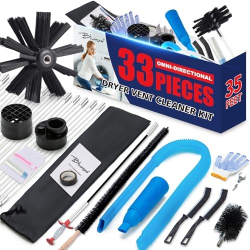 Dryer Vent Cleaner Kit, Upgrade Noiseless Dryer Lint Vacuum Attachment by Bluesea