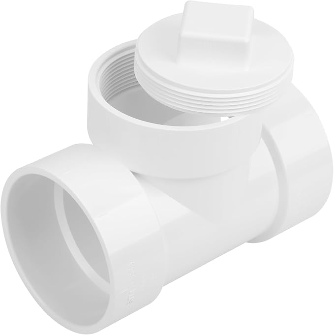 4IN PVC DWV Cleanout Tee with Plug Pipe Fitting SCH40 4IN DWV PVC Sewer by Lswteiz