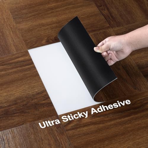 Peel and Stick Floor Tiles, Dark Brown Wood, 30 Sq.Ft - Image 5