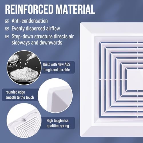 Bathroom Exhaust Fan Cover White Bathroom Ceiling Fan Grille - Image 4