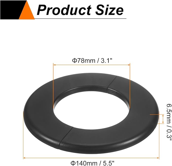 HARFINGTON 2pcs Wall Split Flange 78mm/3.1" Self-Adhesive Plumbing Cover Plates - Image 2