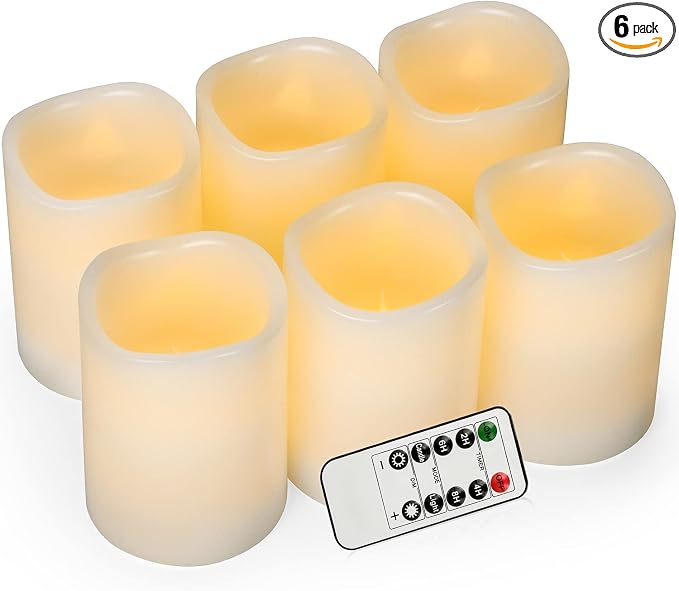 AKU TONPA Flameless Candles Battery Operated Pillar Real Wax Flickering by AKUTONPAFlamelessCandles