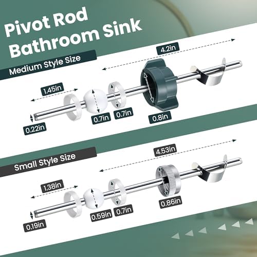 Enhon 2 Pack Lavatory Pop up Center Piece Assembly, Sink Pivot Rod Replacement - Image 3
