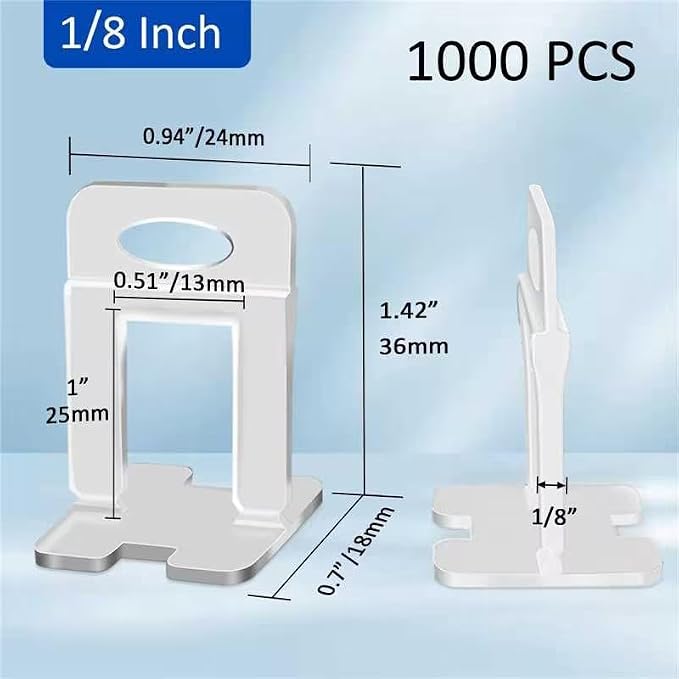 DGSL Tile Spacers 1000 Pcs Tile Clips, Tile Leveling System Clips 1/8 Inch | - Image 2