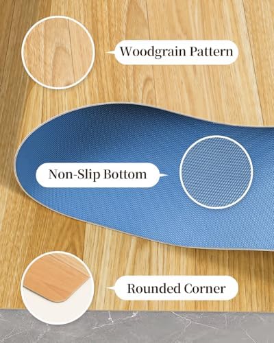4'×6' Non Slip Vinyl Rug Waterproof 1.8mm Thick, Woodgrain Pattern Vinyl Floor - Image 5