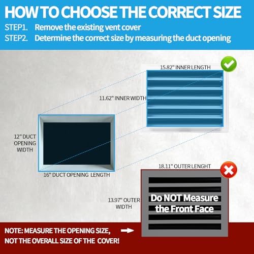 16x12 Modern AC Vent Cover, Decorative Air Vent Register Grille - Image 3