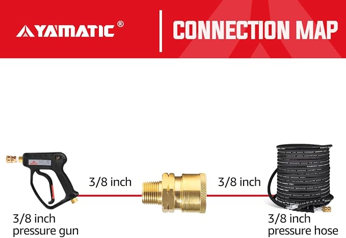 YAMATIC 3/8 in Quick Connect Socket to Male NPT Adapter, 5000 PSI, 2 Pack | - Image 2