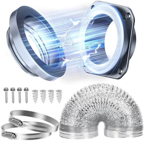 Magnetic Dryer Vent Coupling, 4-Inch Dryer Vent Connector by VOXWELLY