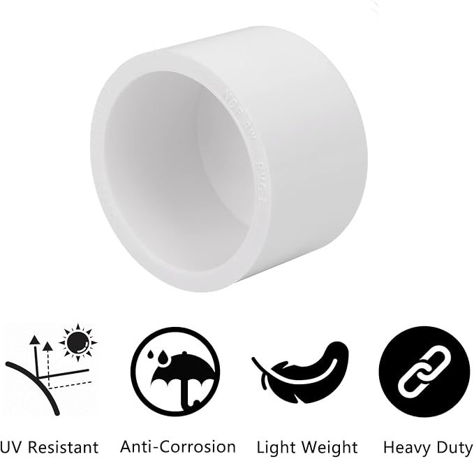 20Pack 1"PVC Pipe End Cap Fitting Schedule 40 Furniture Grade 1" PVC Pipe Plug - Image 5