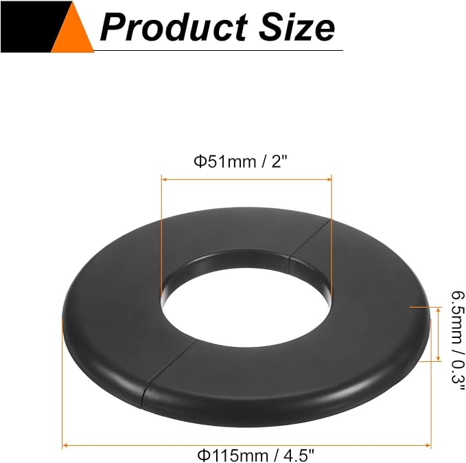 HARFINGTON 2pcs Wall Split Flange 51mm/2" Self-Adhesive Plumbing Cover Plates - Image 2