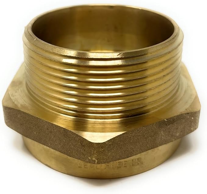 Cascada Lead-Free 2 1/2" G Thread Female to NPT Male Adapter | Brass Pipe - Image 6