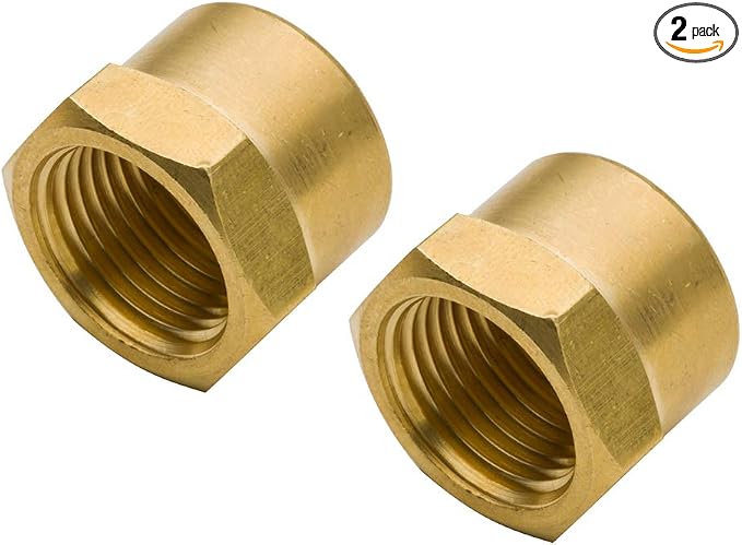Brass Pipe Fitting Cap 1/4" NPT Female Hex Head 1200psi High Pressure by Legines