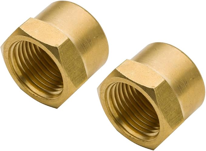 Brass Pipe Fitting Cap 3/8" NPT Female Hex Head 1200psi High Pressure by Legines