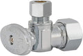 Eastman 3/8 Inch OD x 5/8 Inch OD Quarter Turn Angle Stop Valve, Brass Plumbing by Eastman