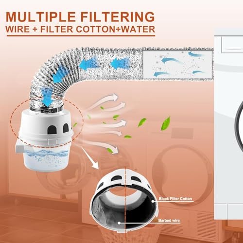 TDIDVKZW Indoor dryer vent kit 10 Ft 3 in 1 Filter Bucket - Image 5