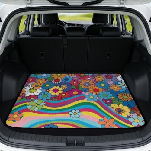 Colorful Hippie Flower Universal Car Trunk Mat by Darisoco