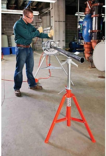 RIDGID 56662 Model VJ-99 V Head High Pipe Stand, 12-inch Pipe Stand - Image 7