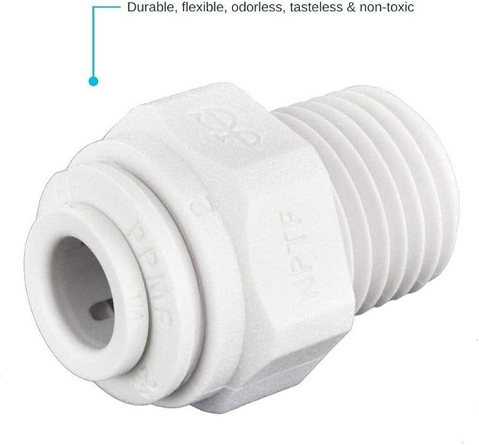 John Guest 1/4 Inch OD x 1/4 Inch NPT Straight Adapter, Push to Connect Plastic - Image 3