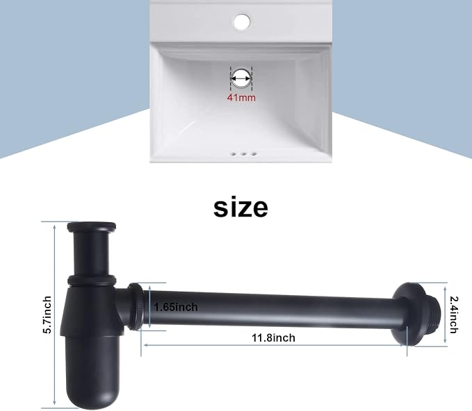 Contemporary Round Bottle P-Trap 1 1/4 - Image 3