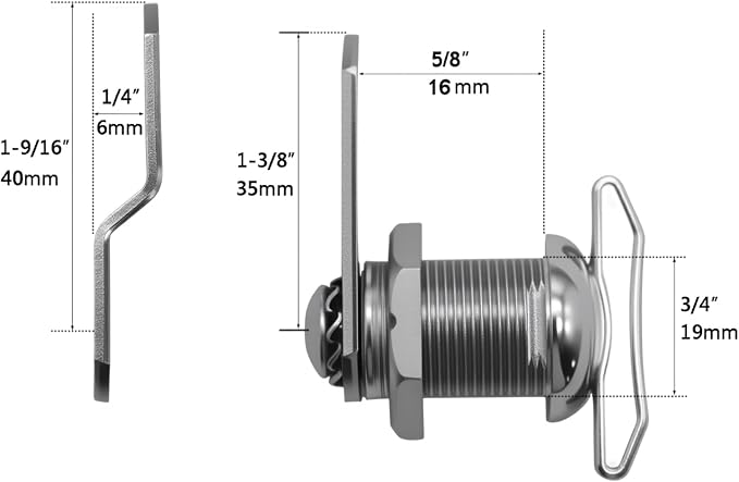 WOOCH 5/8" Thumb Operated Offset Cam Lock, RV Compartment Latch, Non-Locking - Image 3