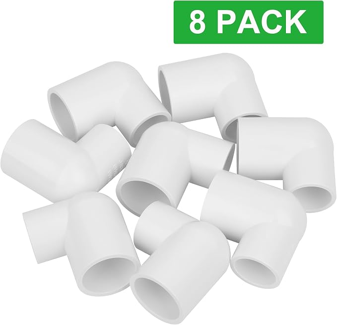 8Pack 1" x 3/4" PVC Increaser/Reducer 90 Degree Elbow PVC Pipe Fittings - Image 6