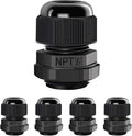 5 Pack NPT 1/2" Cable Glands Waterproof Adjustable 6-12mm Cable Connectors by LeMotech