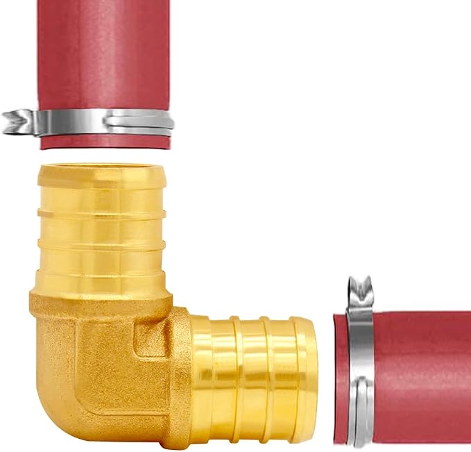 Uenede Brass 1/2 Inch PEX Coupling Crimp Pipe Tube Fitting Kit - Image 3