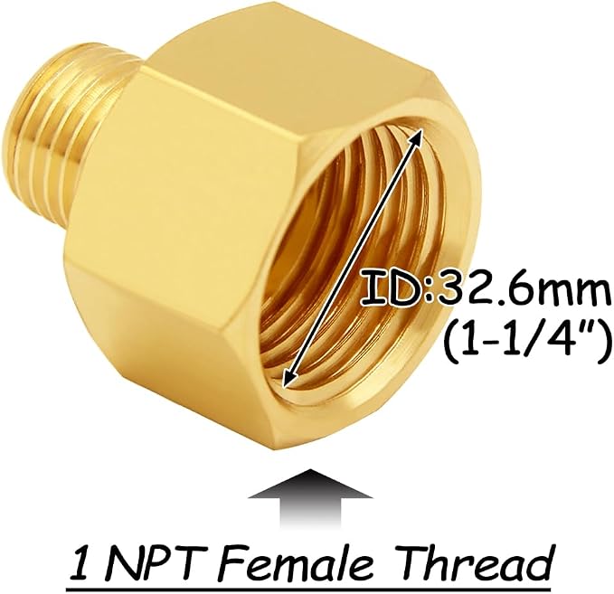 Uenede Brass 1" NPT Female to 3/4" NPT Male Reducer Adapter - Image 2