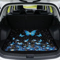 Blue Cute Butterfly Pet Friendly Trunk Mat 29"x39" by Darisoco