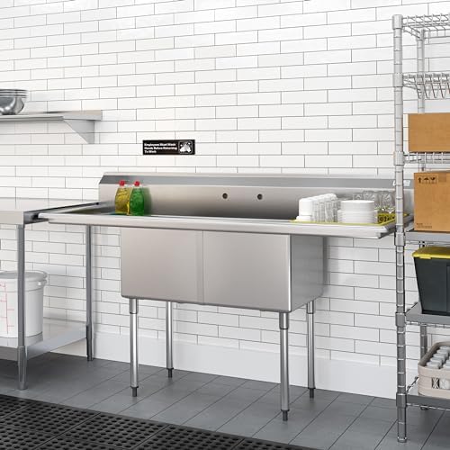 KoolMore 72 in. 18-Gauge 2-Compartment Commercial Sink - Image 5