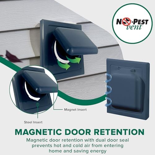 NO-PEST VENT Dual Door Dryer Vent Cover 4 Inch Outdoor, Made in USA, Highest - Image 4