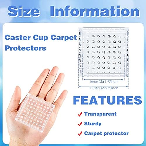 Jetec 16 Pcs Carpet Protectors Furniture Leg Spiked Caster Cups - Image 2