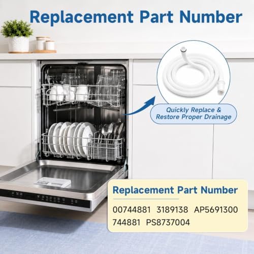 7.6 Ft Dishwasher Drain Loop Extension Hose Replace#: 00744881, Compatible - Image 5