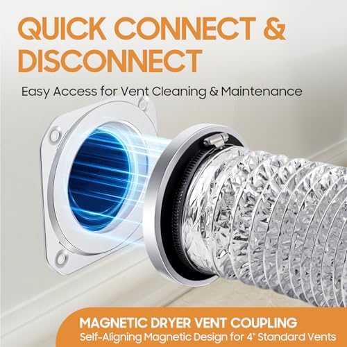 3.3ft 4" Magnetic Dryer Vent Coupling & Hose DV180 Airtight Seal Dryer Vent - Image 2