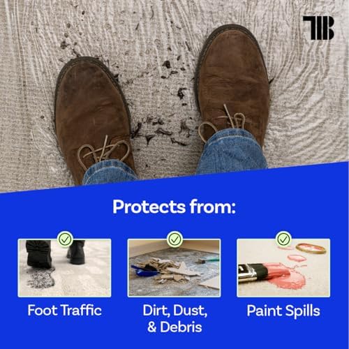 TapeManBlue Carpet Protection Film 30" x 200' roll, Self Adhesive Plastic - Image 3