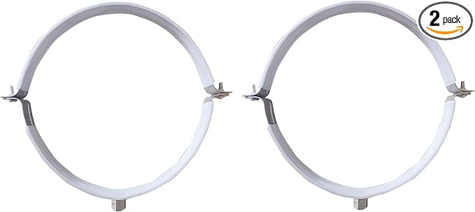 2 Sets 6 Inch Premium Pipe Clamps，Heavy Duty Galvanized Iron Wood Stove Pipe by Unknown