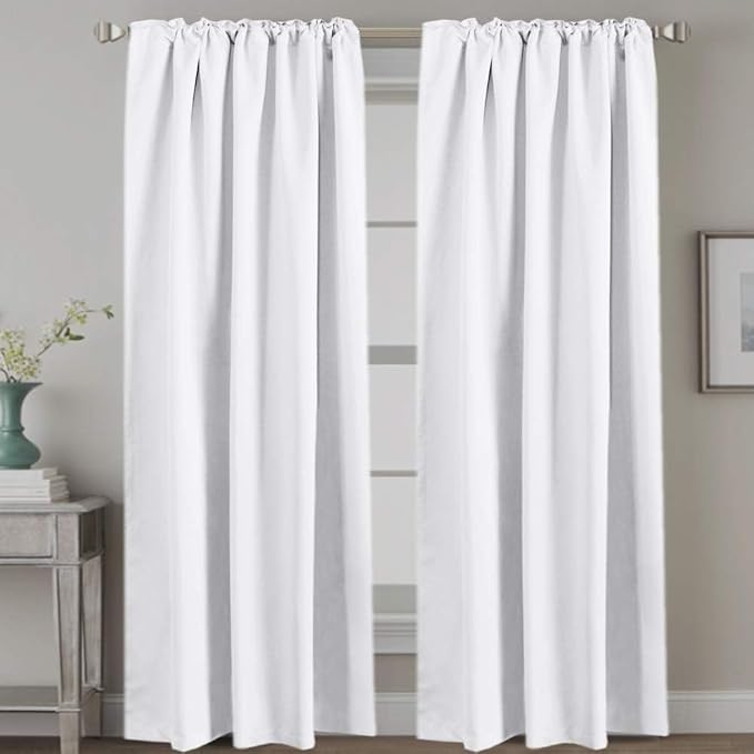 H.VERSAILTEX Back Tab White Curtains 90 Inch Long - Image 2