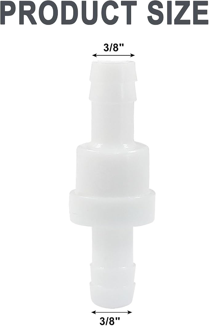 Litoexpe 6 Pcs 3/8" One Way Inline Check Valve | Ozone Resistant, Non-Return - Image 2
