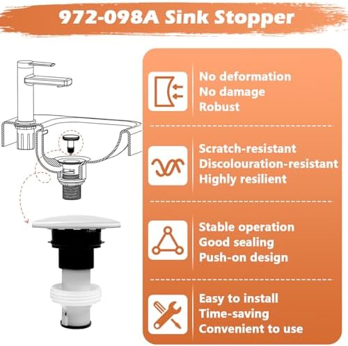 972098A Drain Stopper Polished Chrome Sink Stopper - Image 4