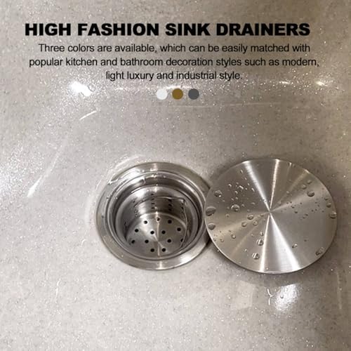 3 1/2" Kitchen Sink Drain Kit Replacement Sink Drain Assembly Removable 304 - Image 2