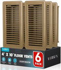 VOISEN Floor Register 4x10, 6 Pack Brown Floor Vent Covers by VOISEN