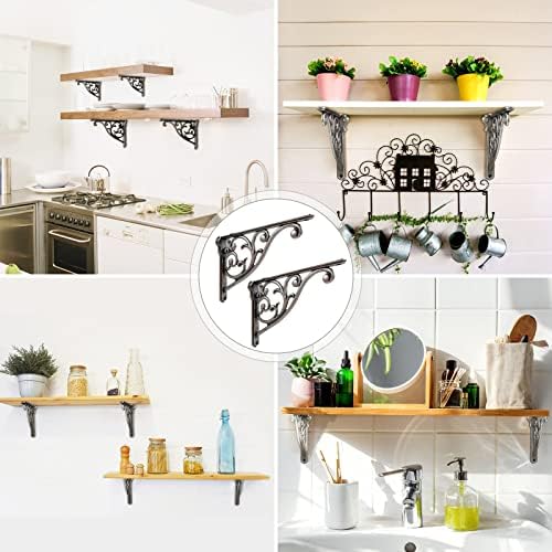 Khtumeware Ornate Decorative Shelf Brackets, 5-inch Small wall Mounted Shelving - Image 5