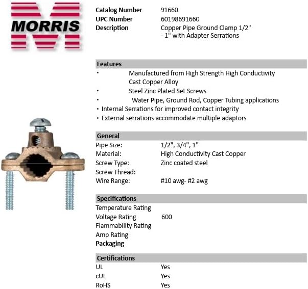 Morris Products 91660 Ground Pipe Clamp, - Image 4